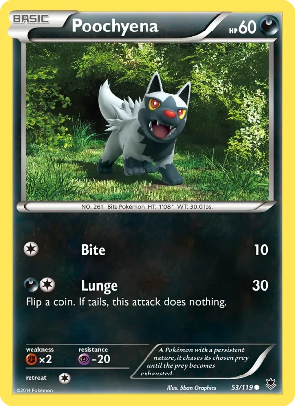 Poochyena 53/119 Phantom Forces Pokémon card