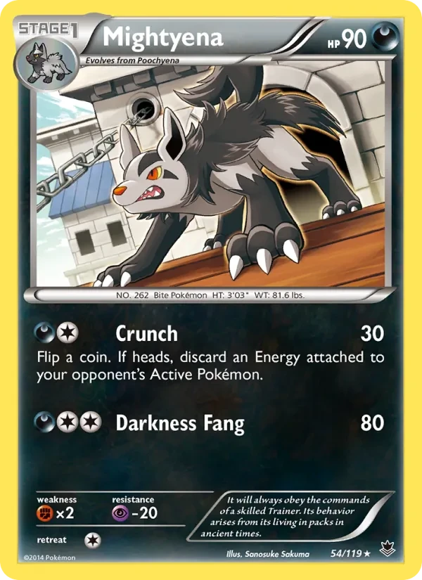 Mightyena 54/119 Phantom Forces Pokémon card