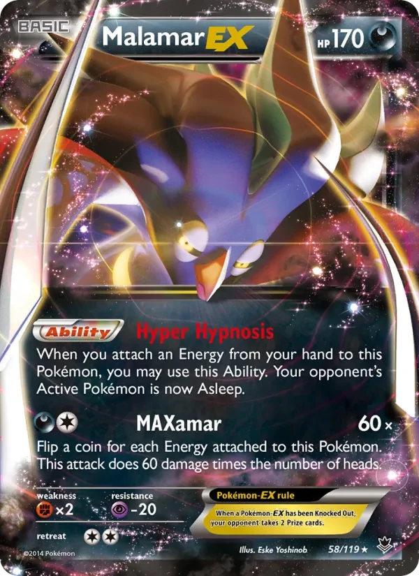 Malamar EX 58/119 Phantom Forces Pokémon card