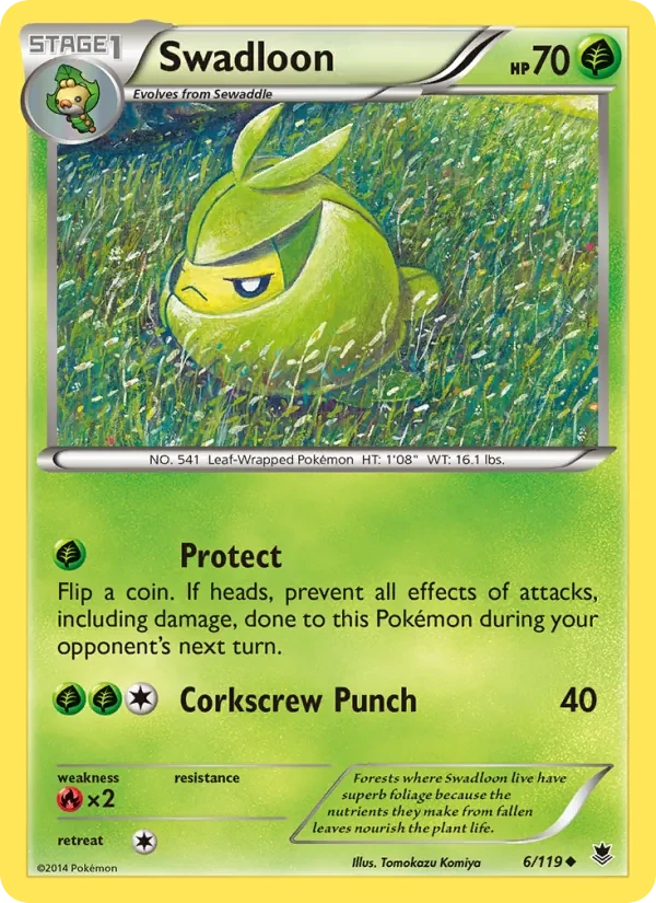 Swadloon 6/119 Phantom Forces Pokémon card