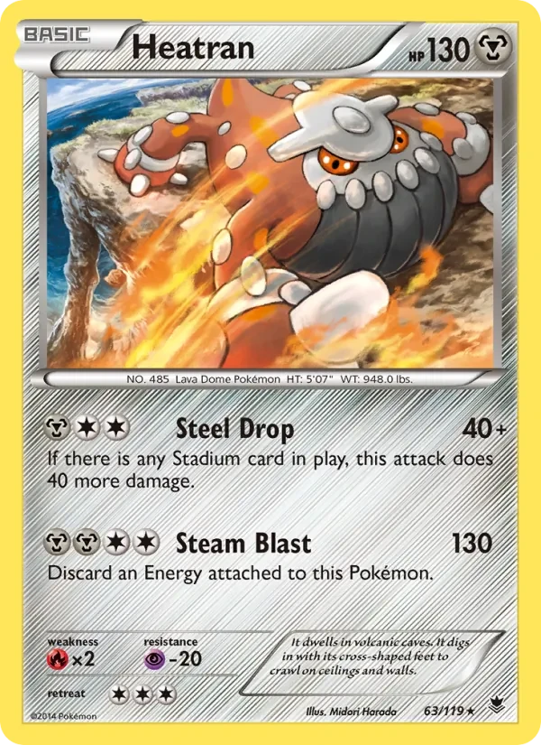 Heatran 63/119 Phantom Forces Pokémon card