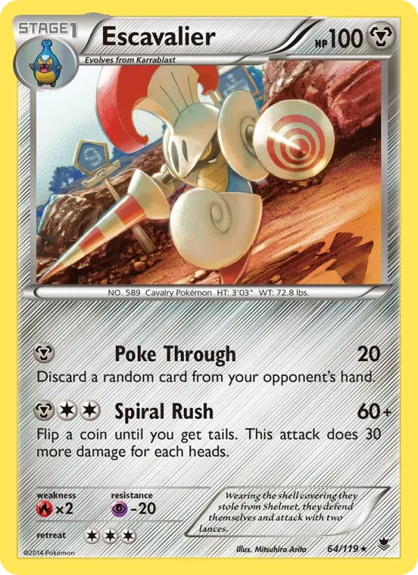 Escavalier 64/119 Phantom Forces Pokémon card