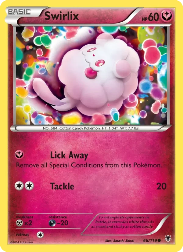 Swirlix 68/119 Phantom Forces Pokémon card