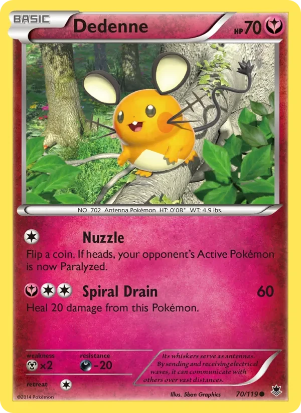 Dedenne 70/119 Phantom Forces Pokémon card