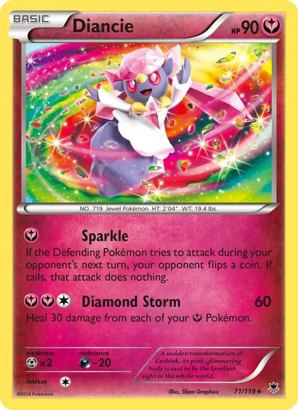 Diancie 71/119 Phantom Forces Pokémon card