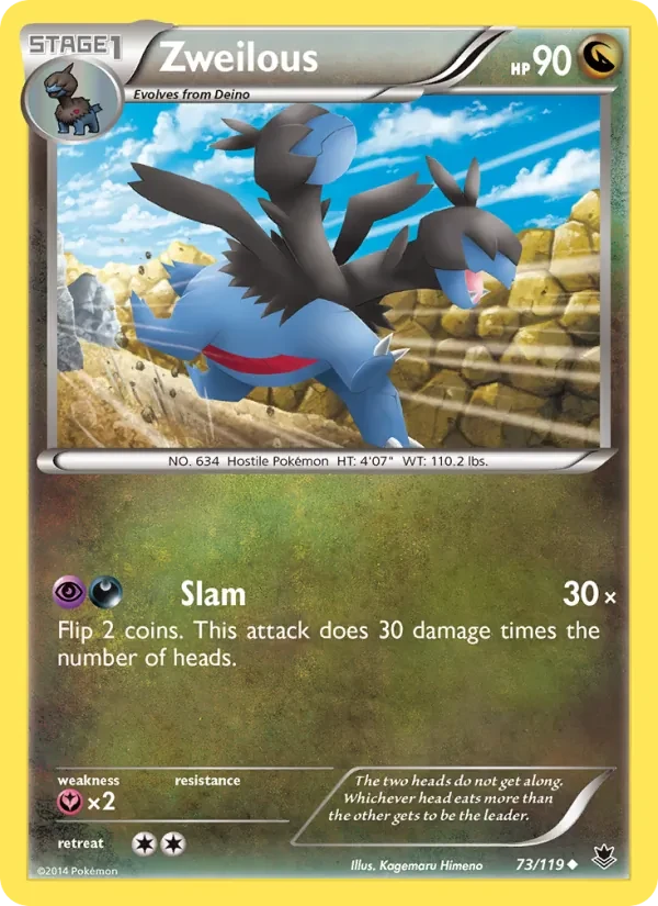 Zweilous 73/119 Phantom Forces Pokémon card