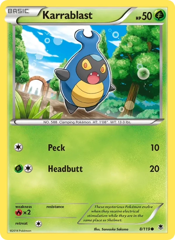 Karrablast 8/119 Phantom Forces Pokémon card