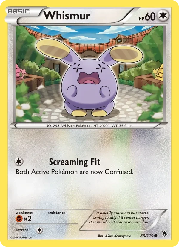 Whismur 83/119 Phantom Forces Pokémon card