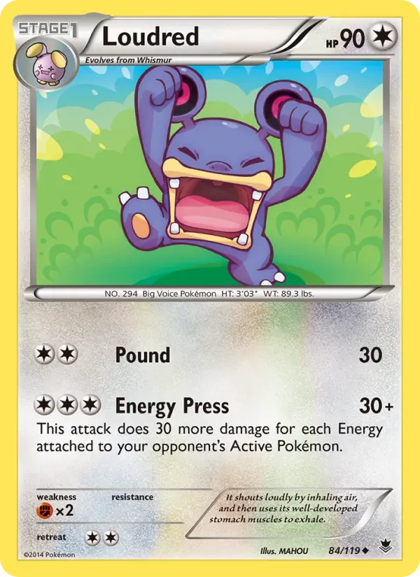 Loudred 84/119 Phantom Forces Pokémon card