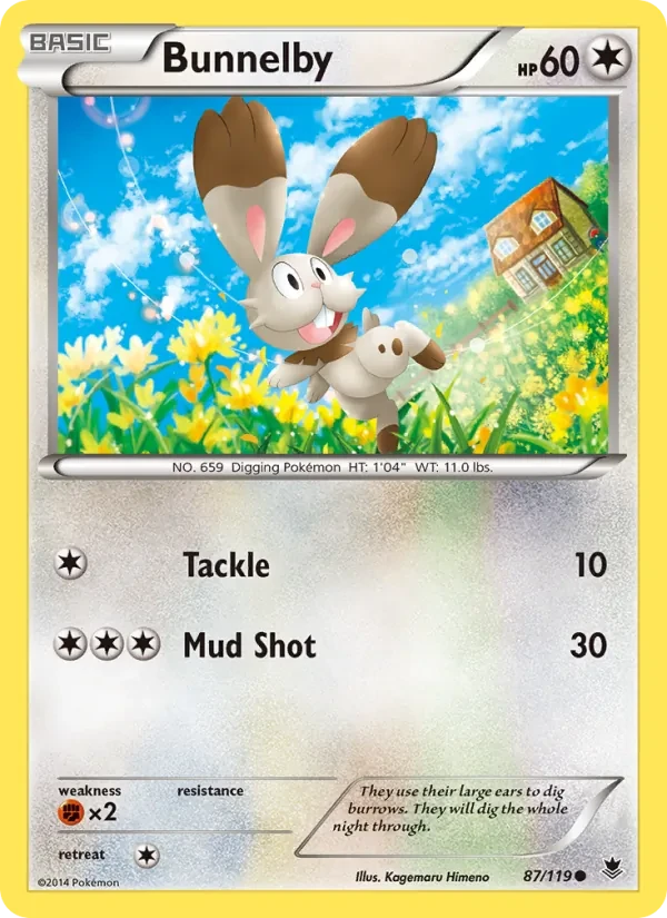 Bunnelby 87/119 Phantom Forces Pokémon card