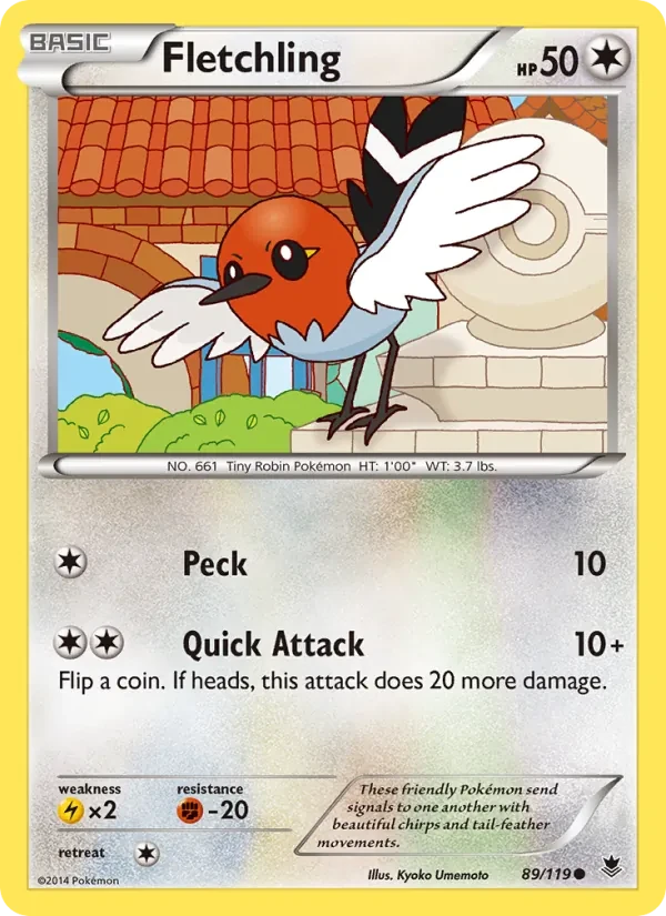 Fletchling 89/119 Phantom Forces Pokémon card