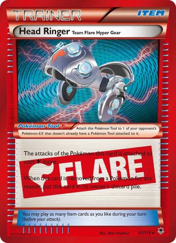 Head Ringer Team Flare Hyper Gear 97/119 Phantom Forces Pokémon card
