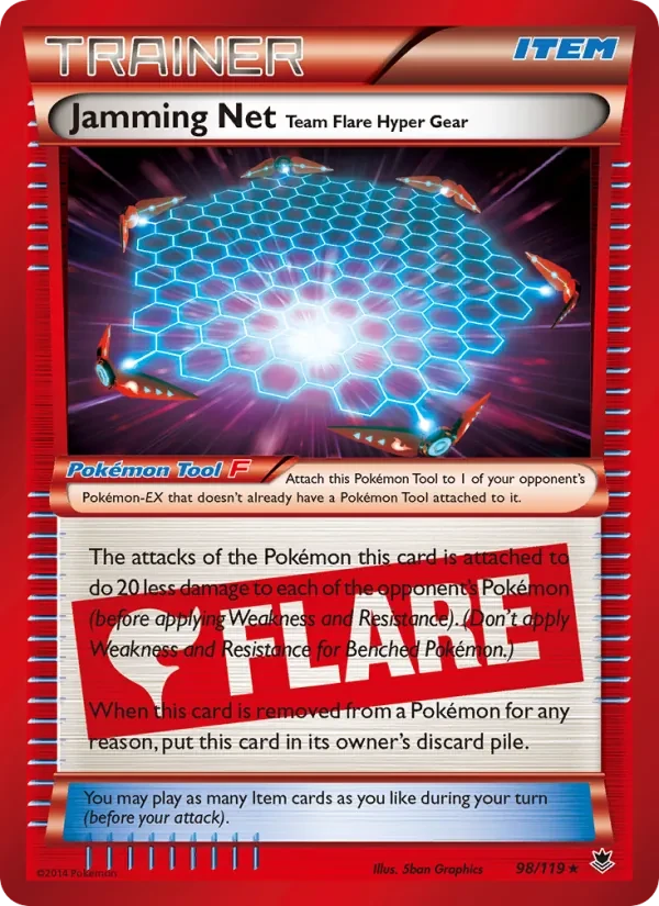 Jamming Net Team Flare Hyper Gear 98/119 Phantom Forces Pokémon card