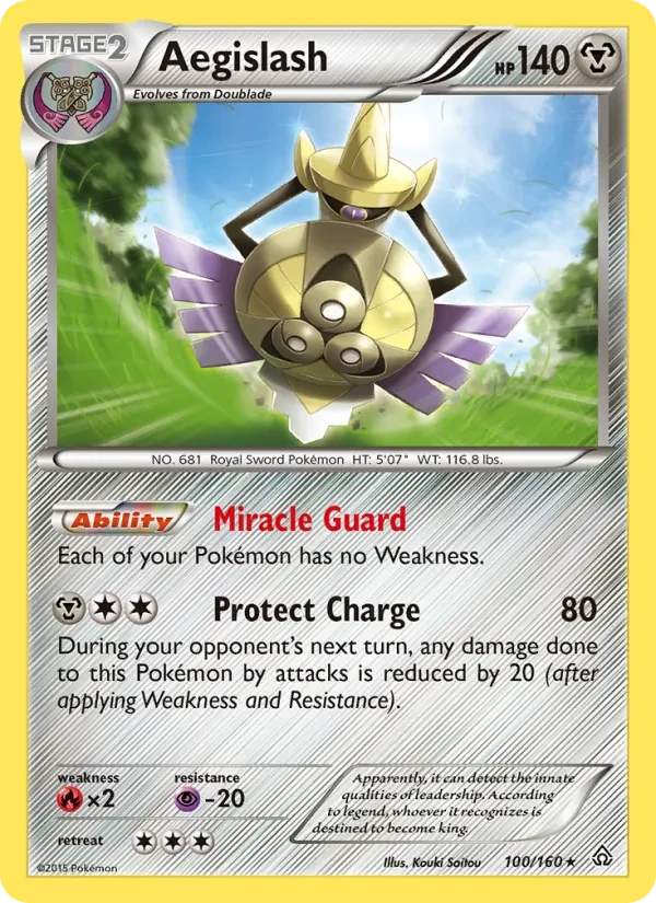 Aegislash 100/160 Primal Clash Pokémon card
