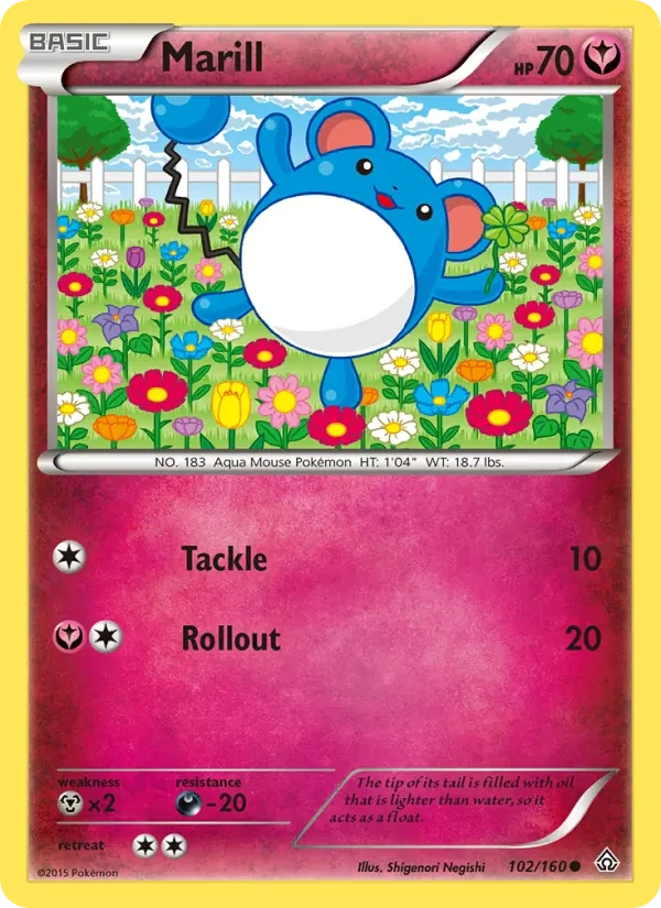 Marill 102/160 Primal Clash Pokémon card