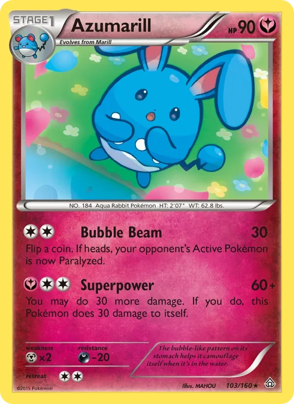 Azumarill 103/160 Primal Clash Pokémon card