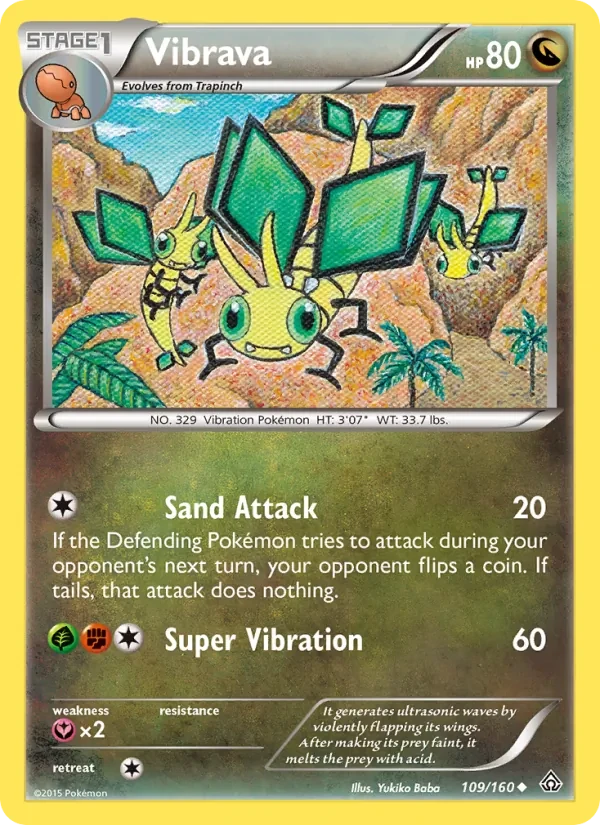 Vibrava 109/160 Primal Clash Pokémon card