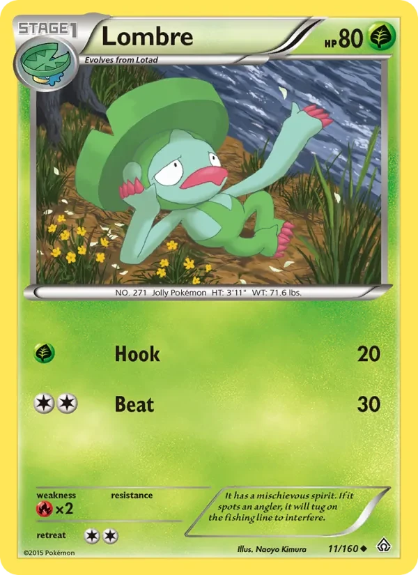 Lombre 11/160 Primal Clash Pokémon card