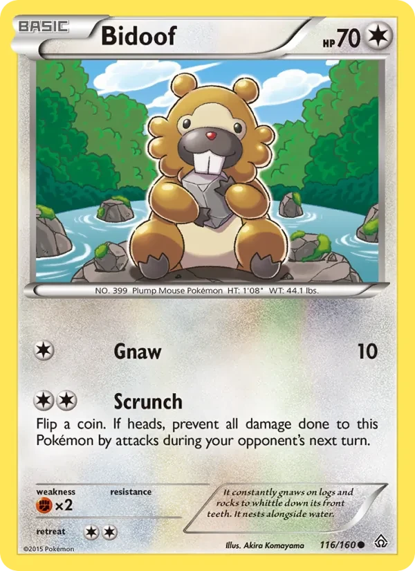 Bidoof 116/160 Primal Clash Pokémon card