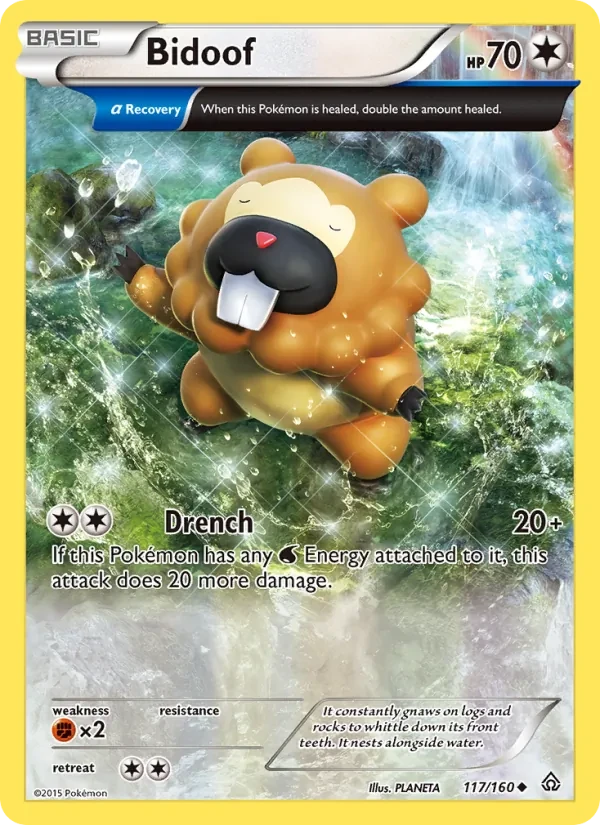 Bidoof 117/160 Primal Clash Pokémon card