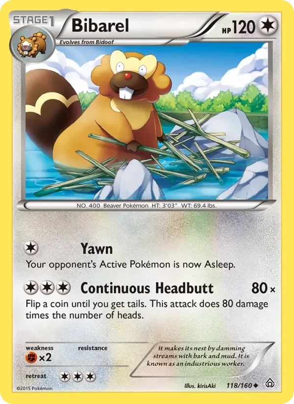 Bibarel 118/160 Primal Clash Pokémon card