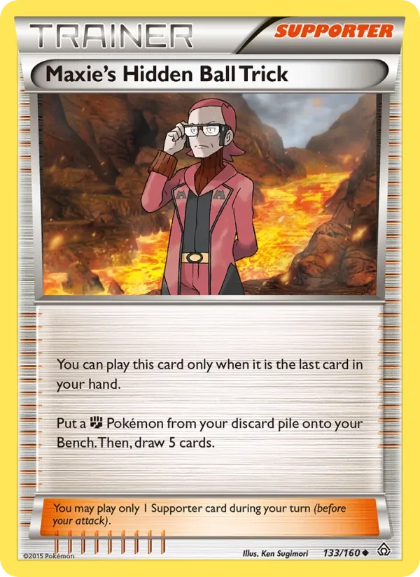 Maxie's Hidden Ball Trick 133/160 Primal Clash Pokémon card