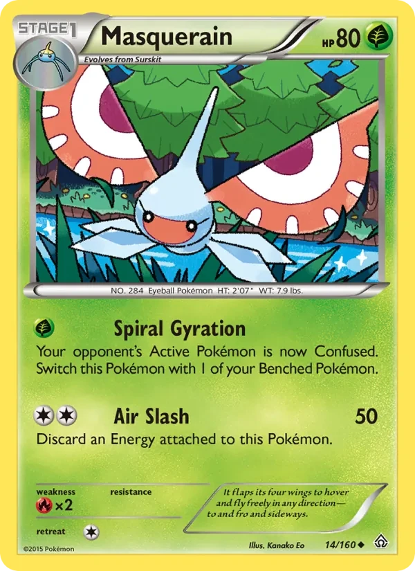 Masquerain 14/160 Primal Clash Pokémon card