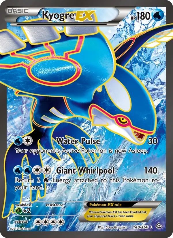 Kyogre EX 148/160 Primal Clash Pokémon card