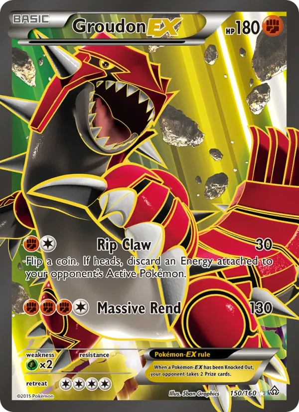 Groudon EX 150/160 Primal Clash Pokémon card