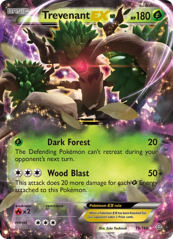 Trevenant EX 19/160 Primal Clash Pokémon card