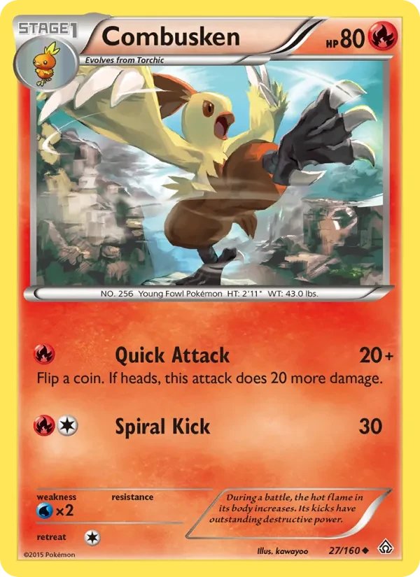 Combusken 27/160 Primal Clash Pokémon card