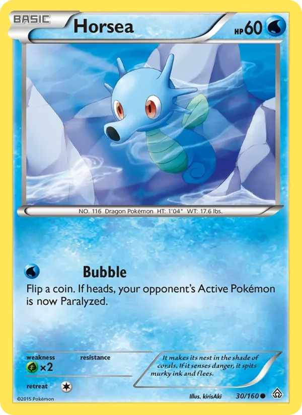 Horsea 30/160 Primal Clash Pokémon card
