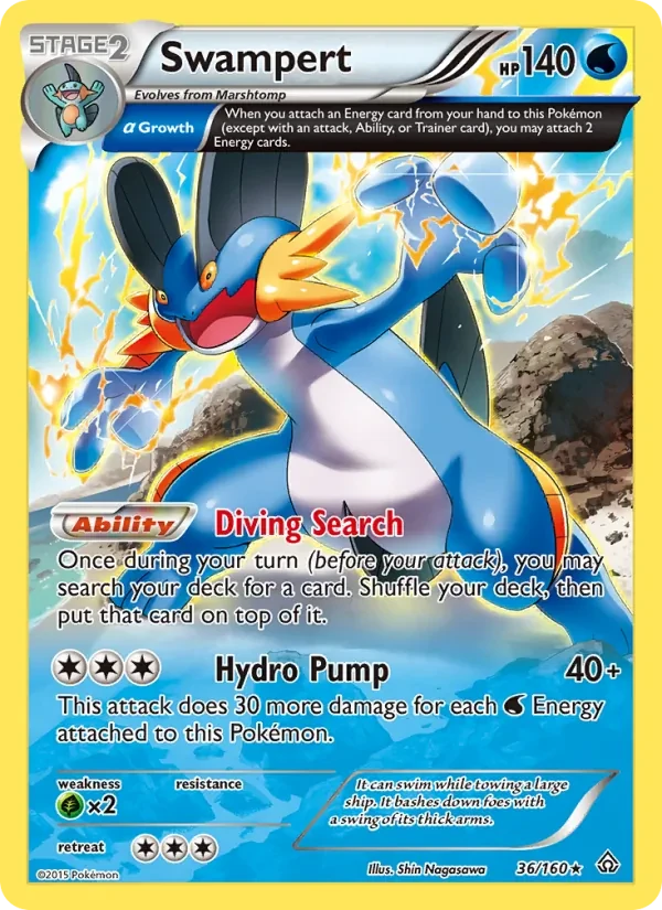 Swampert 36/160 Primal Clash Pokémon card