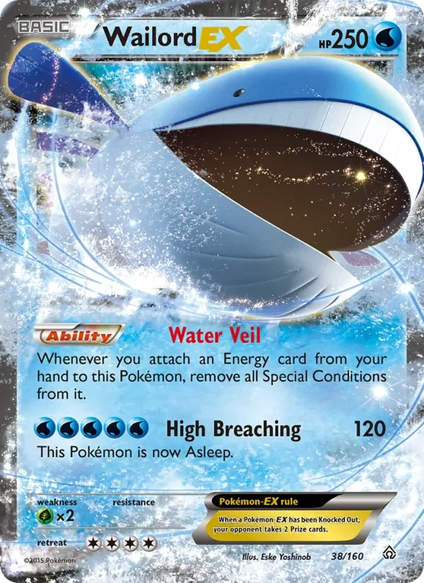 Wailord EX 38/160 Primal Clash Pokémon card