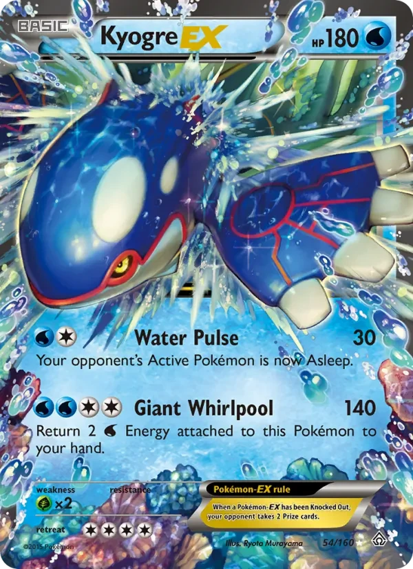 Kyogre EX 54/160 Primal Clash Pokémon Karte