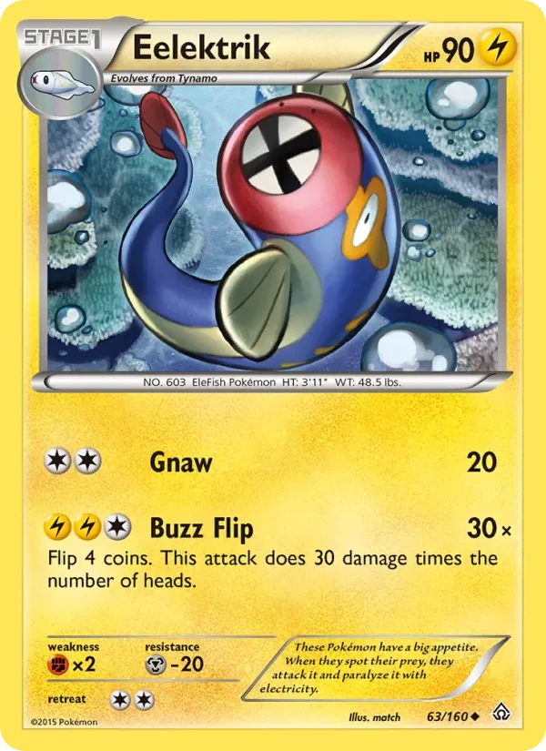 Eelektrik 63/160 Primal Clash Pokémon card
