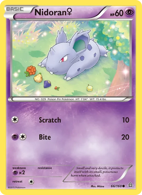 Nidoran♀ 66/160 Primal Clash Pokémon card