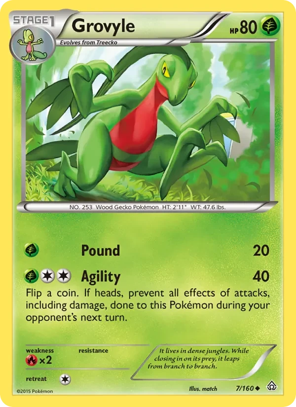 Grovyle 7/160 Primal Clash Pokémon card