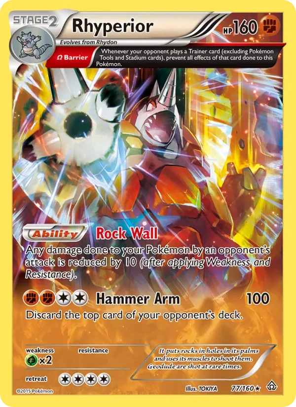 Rhyperior 77/160 Primal Clash Pokémon card