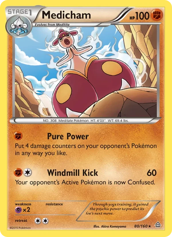 Medicham 80/160 Primal Clash Pokémon card