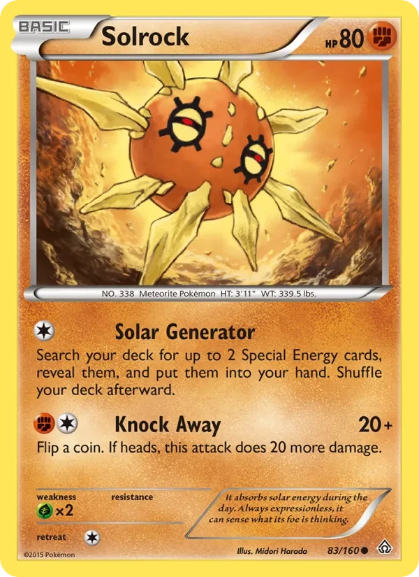 Solrock 83/160 Primal Clash Pokémon card