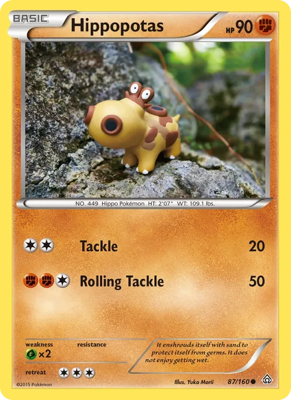 Hippopotas 87/160 Primal Clash Pokémon Karte