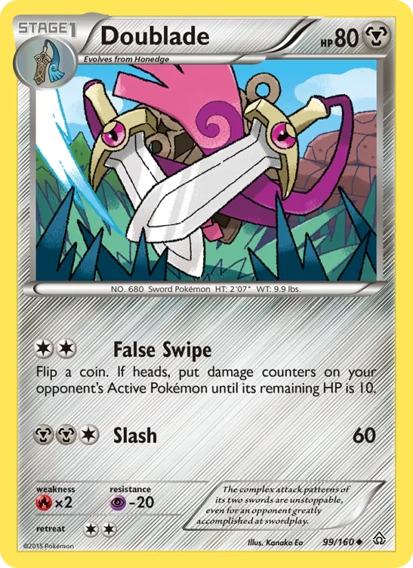 Doublade 99/160 Primal Clash Pokémon card