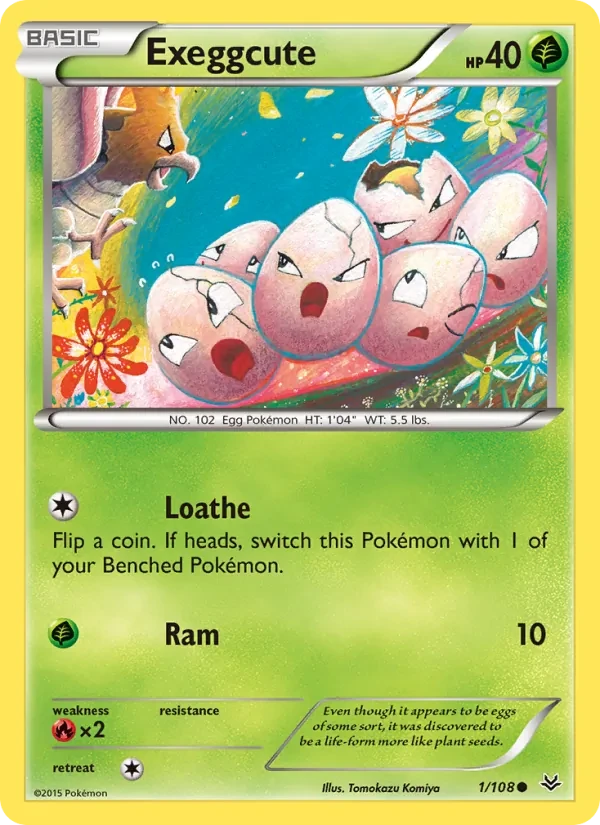 Exeggcute 1/108 Roaring Skies Pokémon Karte