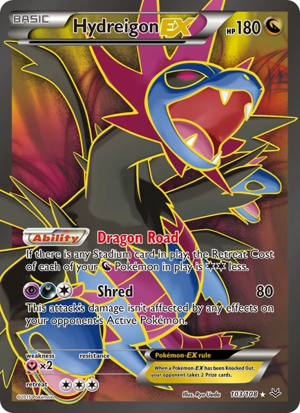 Hydreigon EX 103/108 Roaring Skies Pokémon card