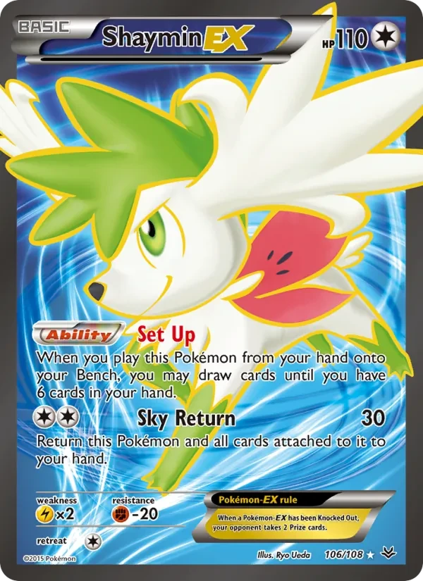 Shaymin EX 106/108 Roaring Skies Pokémon card
