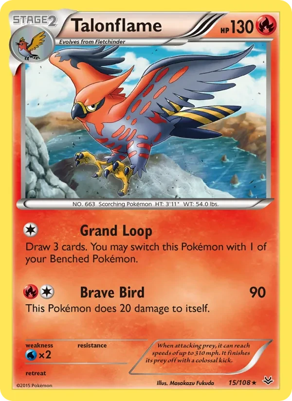 Talonflame 15/108 Roaring Skies Pokémon card