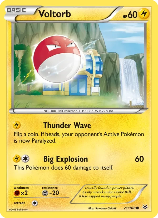 Voltorb 21/108 Roaring Skies Pokémon card