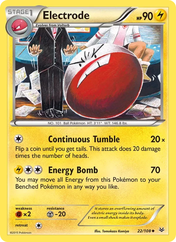 Electrode 22/108 Roaring Skies Pokémon card