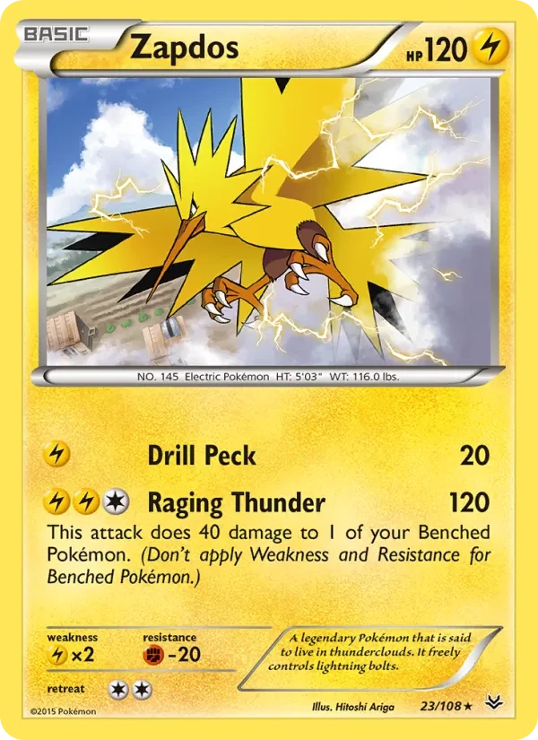 Zapdos 23/108 Roaring Skies Pokémon Karte